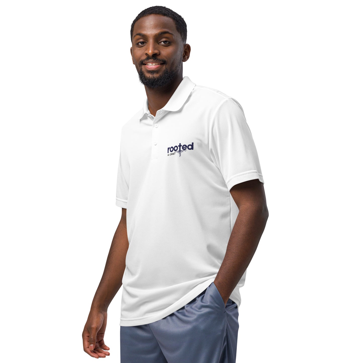 Rooted In Christ (adidas sport polo)