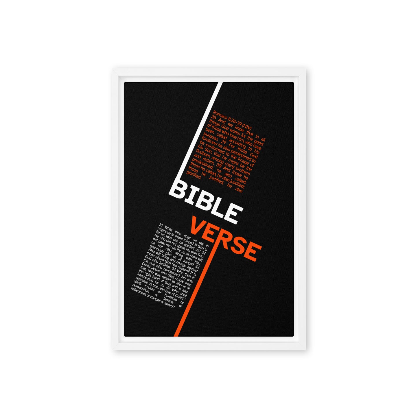 Romans 8:28-39 (NIV) (Framed canvas)