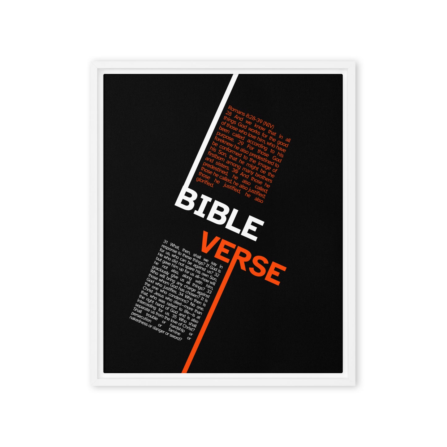 Romans 8:28-39 (NIV) (Framed canvas)