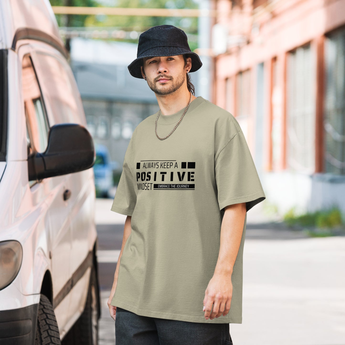 Positive Mindset (Oversized faded t-shirt)