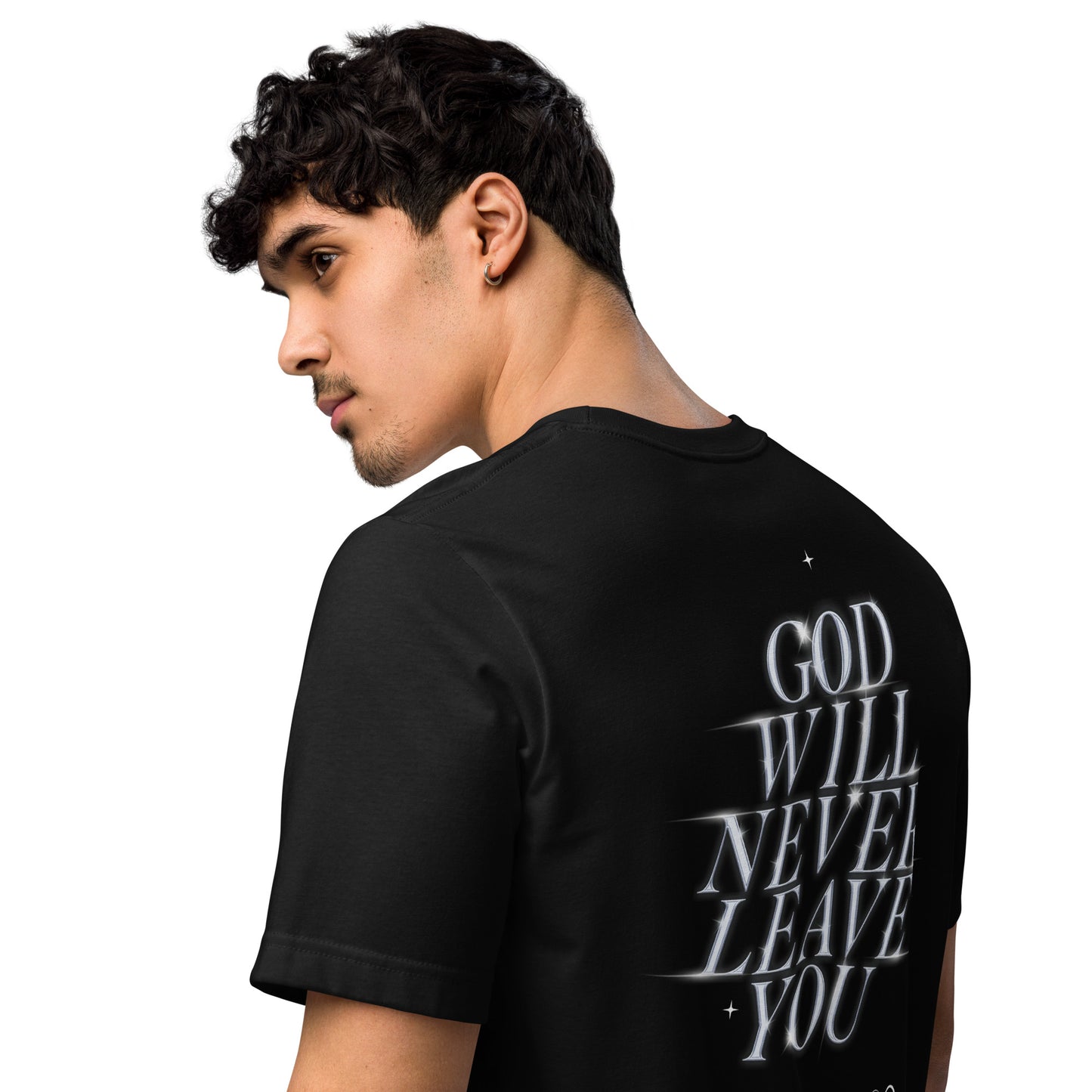 God Will Never Leave You (Staple eco t-shirt)