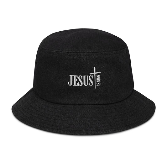 Jesus Is King (Denim bucket hat)