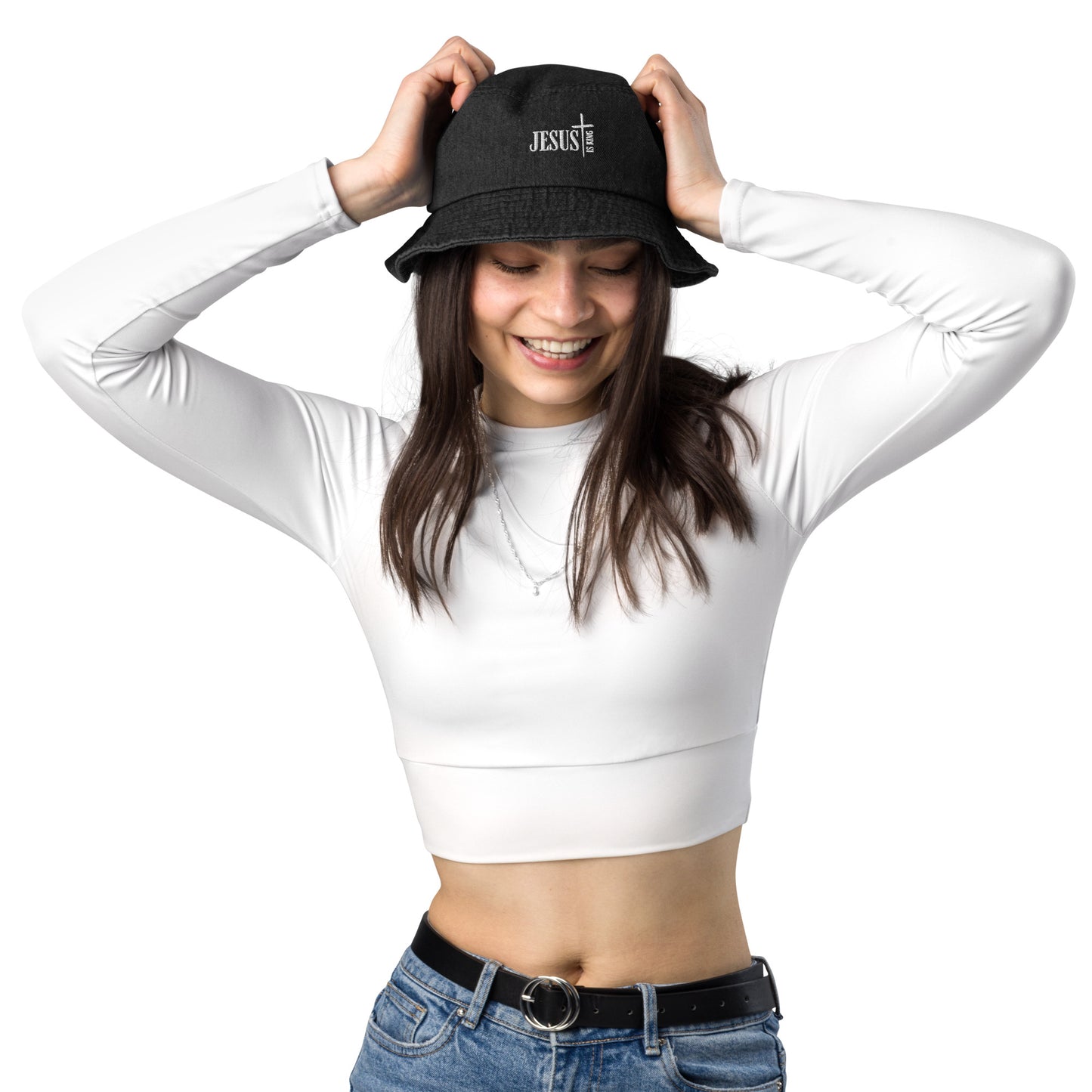 Jesus Is King (Denim bucket hat)