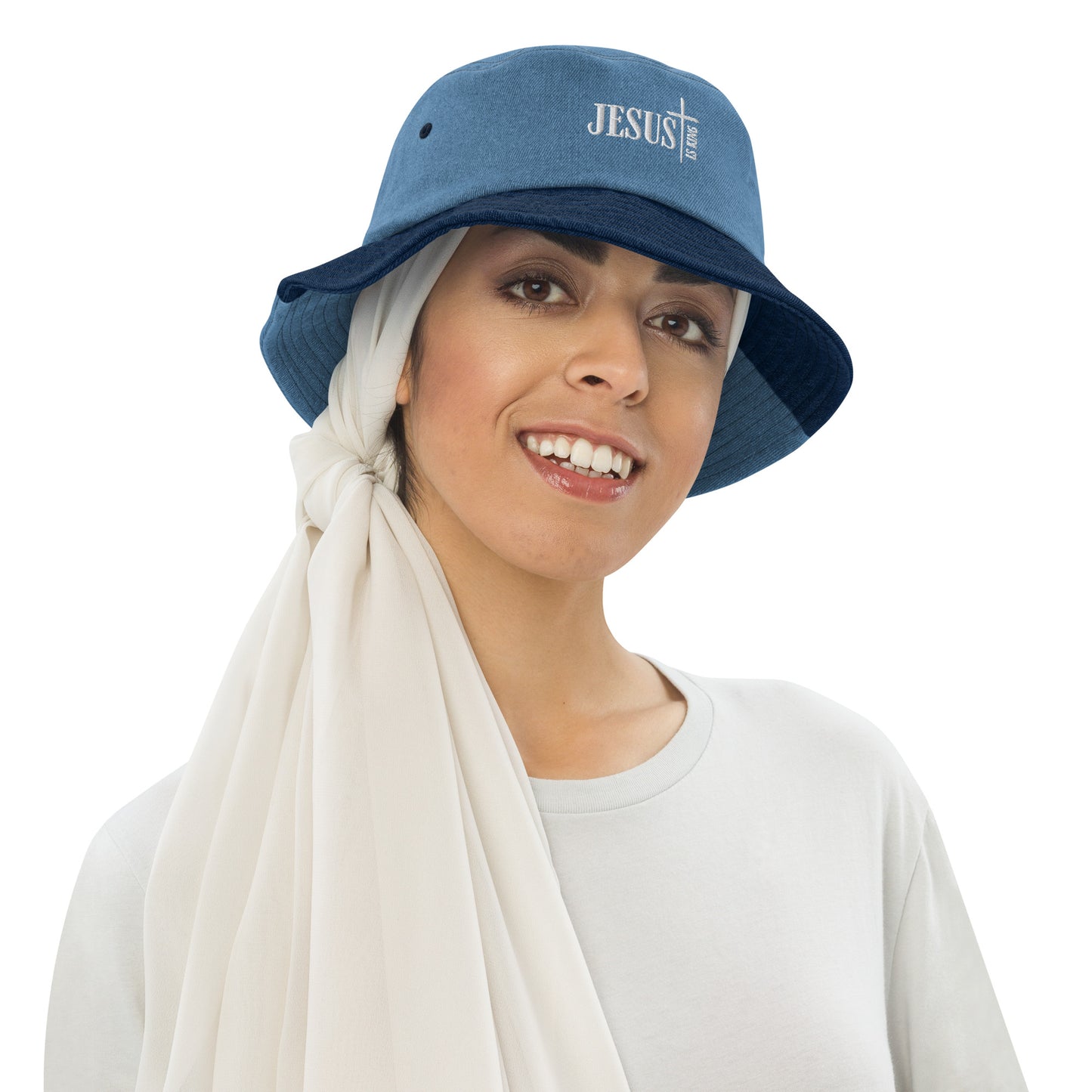 Jesus Is King (Denim bucket hat)