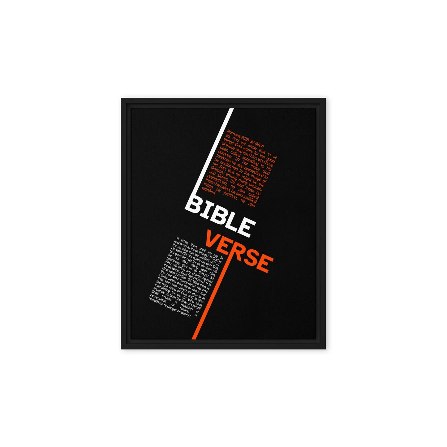 Romans 8:28-39 (NIV) (Framed canvas)
