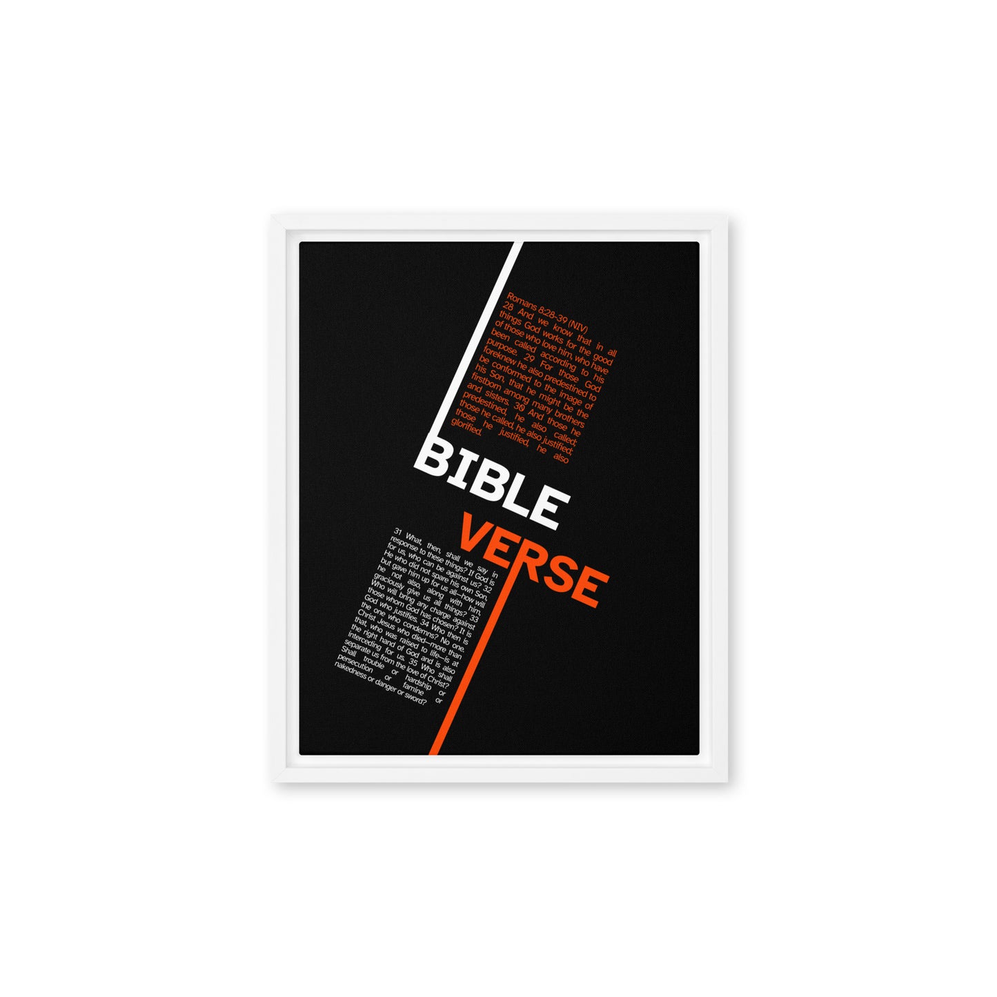 Romans 8:28-39 (NIV) (Framed canvas)